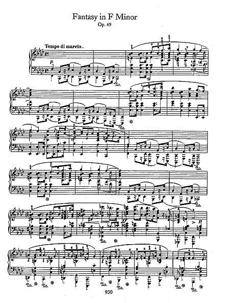 Fantaisie in F minor ピアノ - 楽譜 - カントリーアン, 無料楽譜