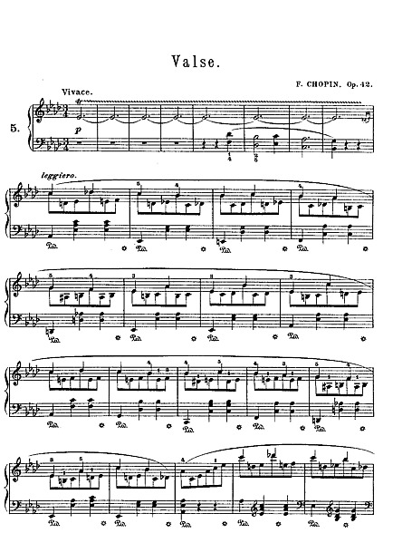 Waltz in A-flat major ピアノ - 楽譜 - カントリーアン, 無料楽譜