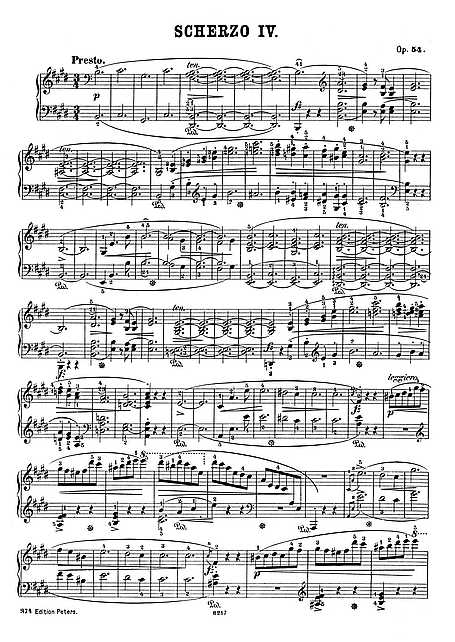 Scherzo No. 4 - Op. 54 - フレデリック・ショパン - 楽譜