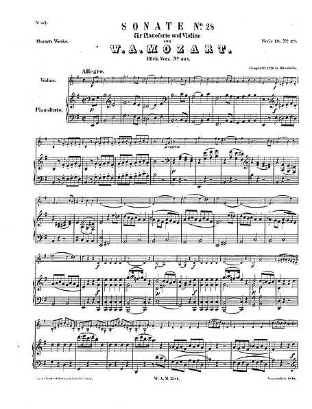 Violin Sonata - K. 304/300c in ホ短調 - ヴォルフガング・アマデウス