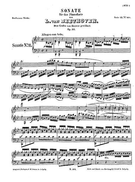 Piano Sonata No. 11 - Op. 22 - ルートヴィヒ・ヴァン