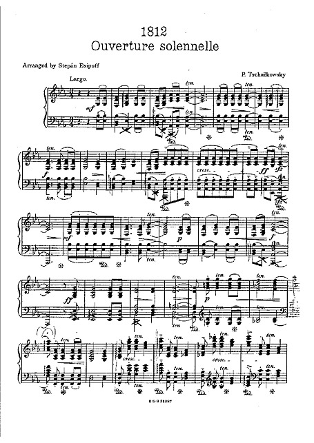 序曲1812年 （1812 Overture） Piano solo - オーケストラ - 楽譜