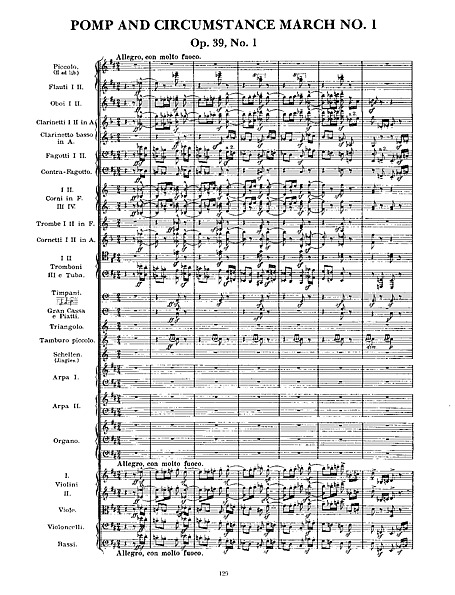 Pomp and Circumstance March No. 1 Full score - Orchestra - Sheet music ...