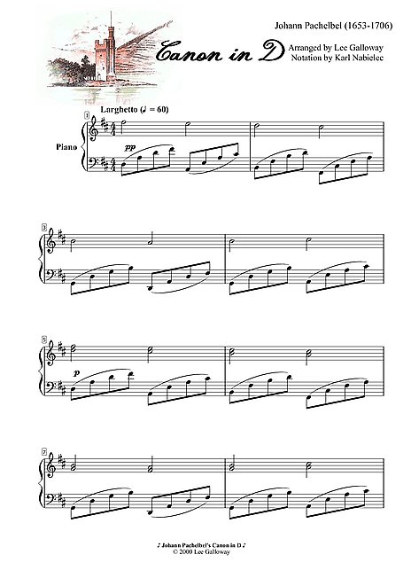 Not Angka Canon In D Major Piano - Koleksi Not Angka