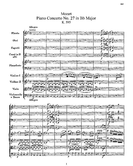 Piano Concerto No. 27 Full Score - ピアノ、オーケストラ - 楽譜
