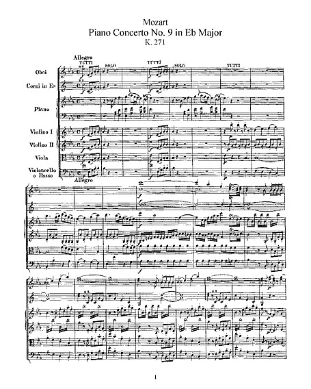 Piano Concerto No. 9 Full Score - - Sheet music - Cantorion - Free