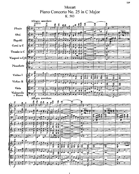 Piano Concerto No. 25 Full Score - - Sheet music - Cantorion