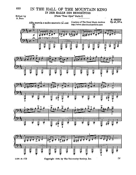 ペール・ギュント （Peer Gynt Suite No. 1） 4. In the Hall of the
