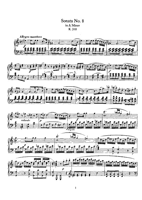 クラシック音楽の楽譜 Piano Sonata No. 8 ピアノ - 楽譜 - カントリーアン, 無料楽譜