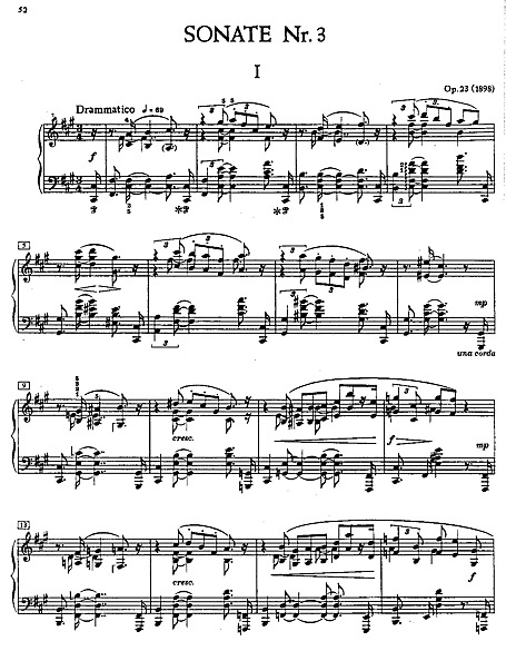 Piano Sonata No. 3 Piano - Sheet music - Cantorion - Free sheet
