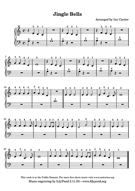 ジングルベル （Jingle Bells） Beginner piano - ピアノ - 楽譜
