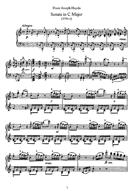 Sonata No. 50 ピアノ - 楽譜 - カントリーアン, 無料楽譜