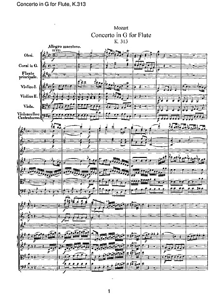 Flute Concerto No. 1 Full Score - - Sheet music - Cantorion - Free
