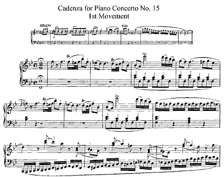 Piano Concerto No. 15 Cadenza - - 楽譜 - カントリーアン, 無料楽譜