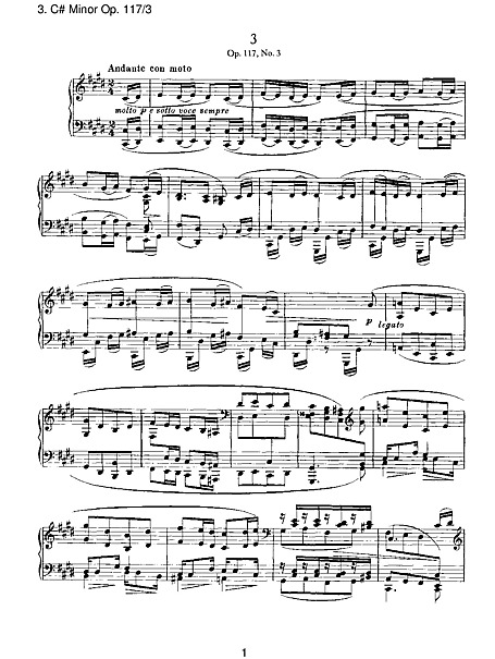 Three Intermezzi No. 3 - ピアノ - 楽譜 - カントリーアン, 無料楽譜