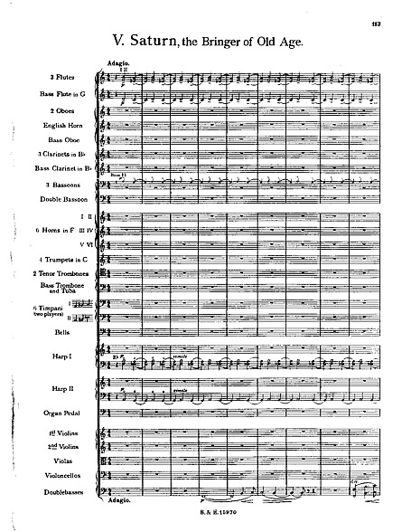 The Planets Saturno (5. Saturn (full score)) - Orquesta