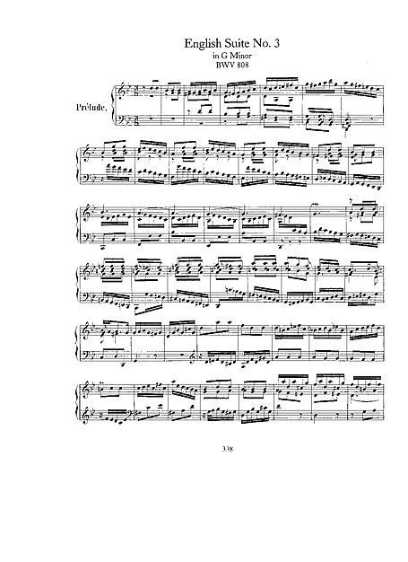English Suite No. 3 Harpsichord, Piano, Clavichord - Sheet music