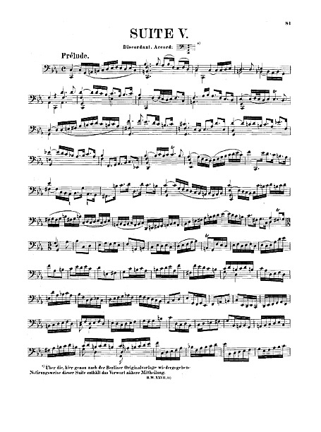 Suite No. 5 Original version - Violoncelo - Partituras - Cantorion