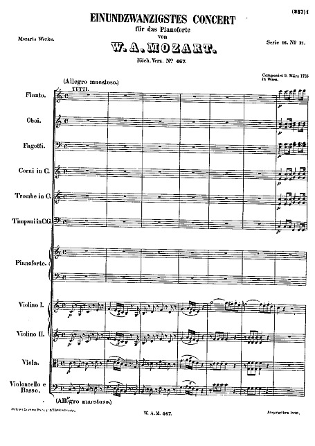 Piano Concerto No. 21 1. Allegro maestoso (full score) - Piano