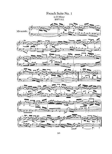 French Suite No. 1 Harpsichord, Piano, Clavichord - Sheet music