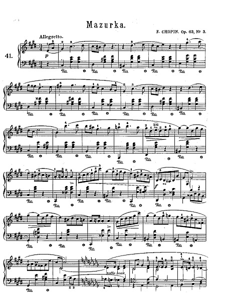 3 Mazurkas Op. 63 No. 3 in C-sharp minor - ピアノ - 楽譜