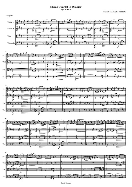 Quartet No. 64 Full score - 弦楽四重奏、ヴァイオリン、ヴァイオリン