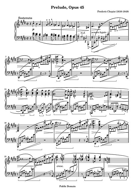Prelude No. 25 Typeset - Piano - Sheet music - Cantorion - Free