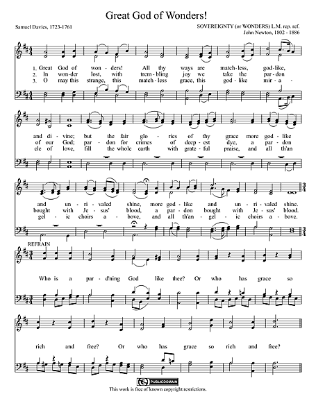 Great God of Wonders! - Sheet music - Cantorion - Free sheet music ...