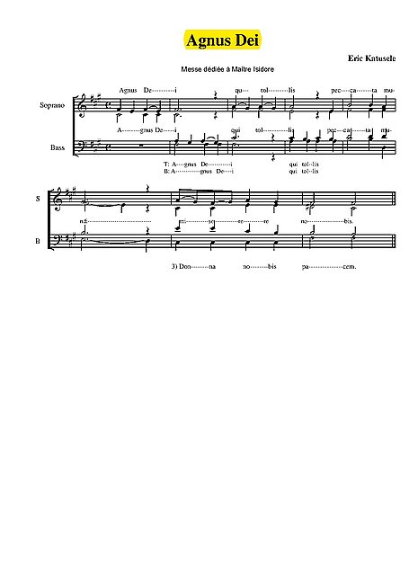 Agnus Dei - 楽譜 - カントリーアン, 無料楽譜
