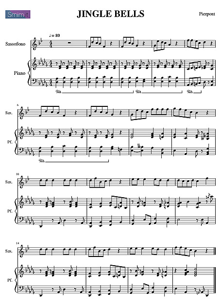 ジングルベル （Jingle Bells） Alto Sax - 楽譜 - カントリーアン