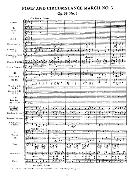 Pomp And Circumstance March No. 3 Full Score - Orchestra - Sheet Music ...