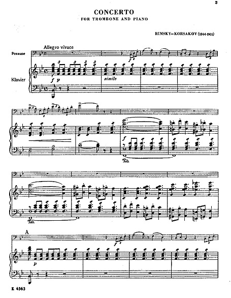 Concerto for trombone and military band Piano reduction - トロン
