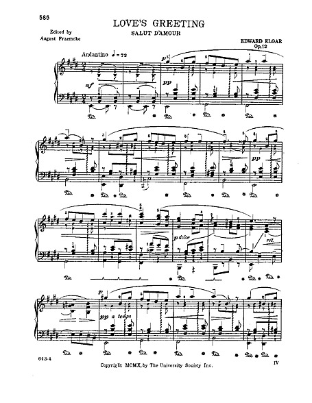 Salut d'Amour Solo piano - Piano - Sheet music - Cantorion - Free