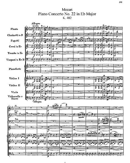 Piano Concerto No. 22 Full Score - - 楽譜 - カントリーアン, 無料楽譜