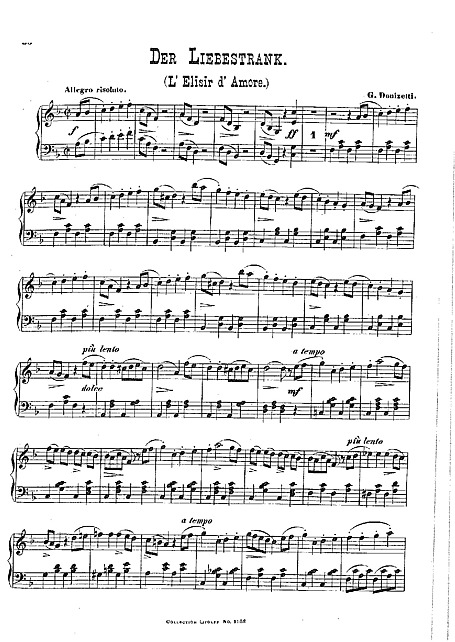 L'elisir d'amore Operatic fantasy - Piano - Sheet music