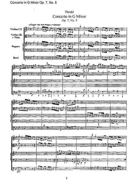Organ Cocerto In G Minor Op 7 5 Full Score Sheet Music Cantorion Free Sheet Music Free Scores