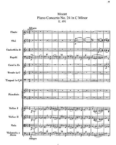 Piano Concerto No. 24 Full Score - - Sheet music - Cantorion