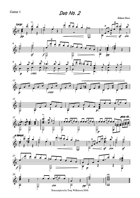 Duo No.2 Guitar 1 - - Sheet music - Cantorion - Free sheet music