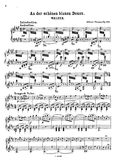 美しく青きドナウ （An der schönen blauen Donau） For piano