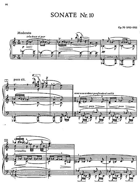 Piano Sonata No. 10 Piano - Sheet music - Cantorion - Free sheet