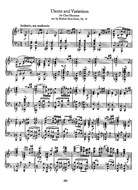 Theme And Variations For Clara Schumann - Piano - Sheet Music ...