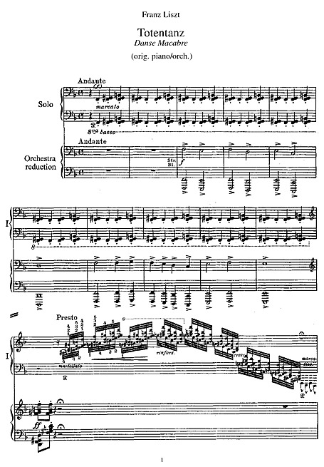 Totentanz (Danse Macabre) Piano Duet - Piano duet - 楽譜