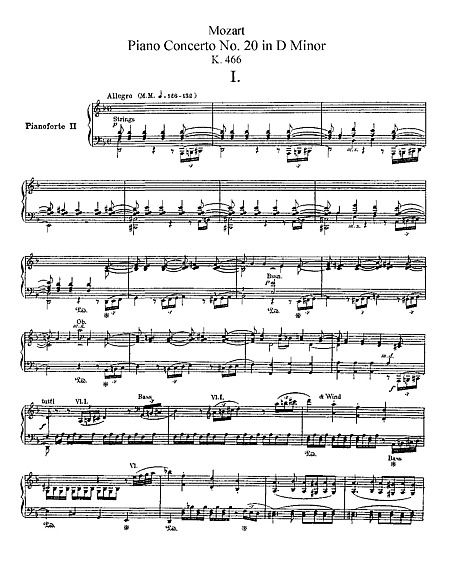 Piano Concerto No. 20 Piano Duet - Piano duet - 楽譜 - カントリー
