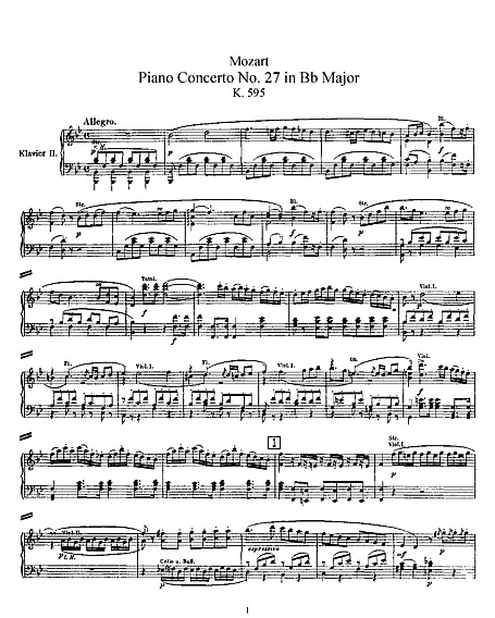 Piano Concerto No. 27 Piano Duet - Piano duet - Sheet music