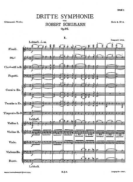 Symphony No. 3 - Op. 97 - Robert Schumann - Sheet music