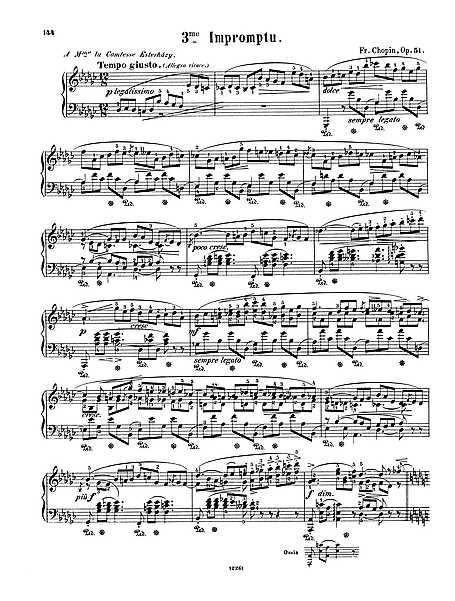 Impromptu No. 3 - Op. 51 - フレデリック・ショパン - 楽譜