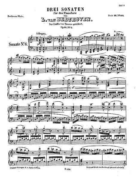 Piano Sonata No. 6 - Op. 10 No. 2 - ルートヴィヒ・ヴァン