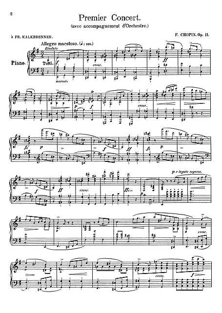 Piano Concerto No. 1 - Op. 11 - フレデリック・ショパン - 楽譜